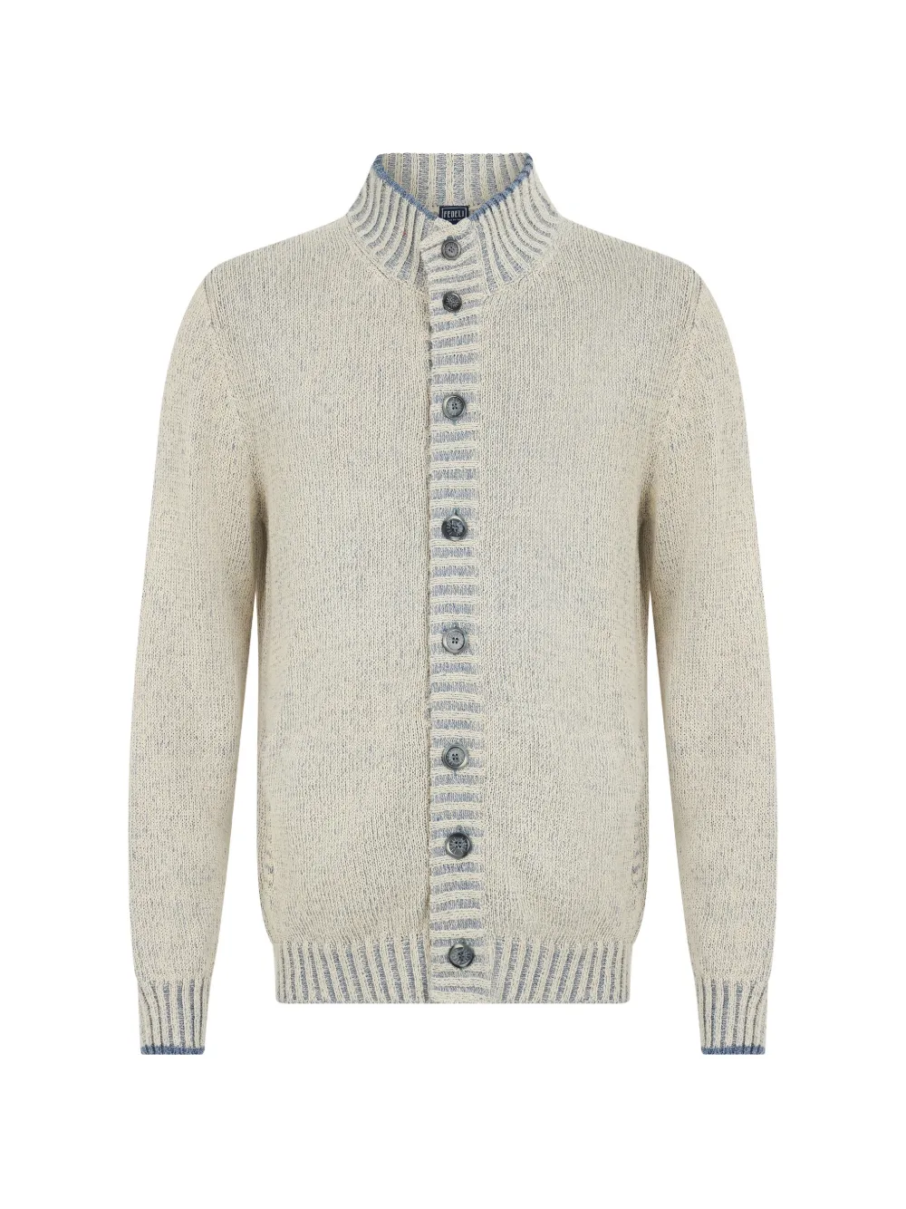 Fedeli button-up ribbed-trim cardigan - Toni neutri