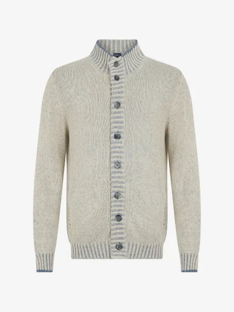 Fedeli button-up ribbed-trim cardigan