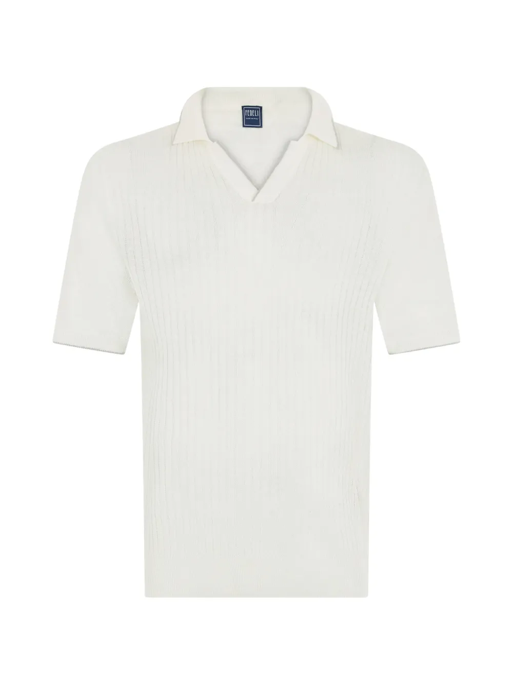 Fedeli ribbed-knit V-neck T-shirt - Bianco