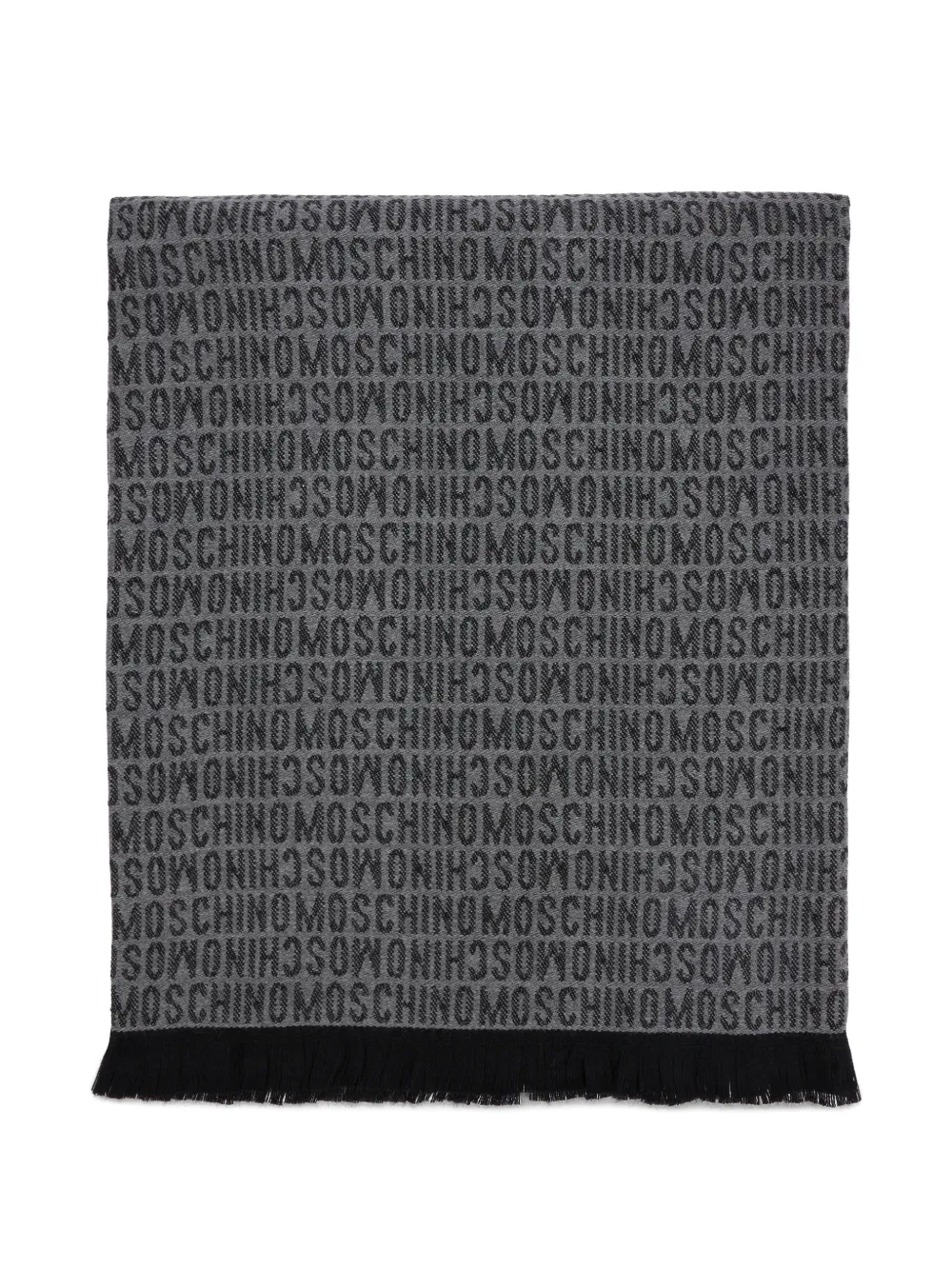 Moschino logo-jacquard wool scarf - Grigio