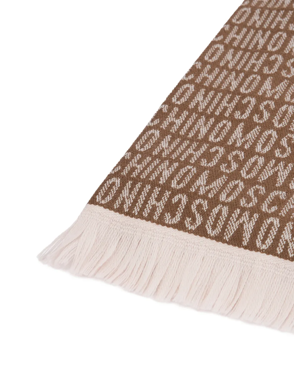 Moschino Sjaal met logoprint Bruin