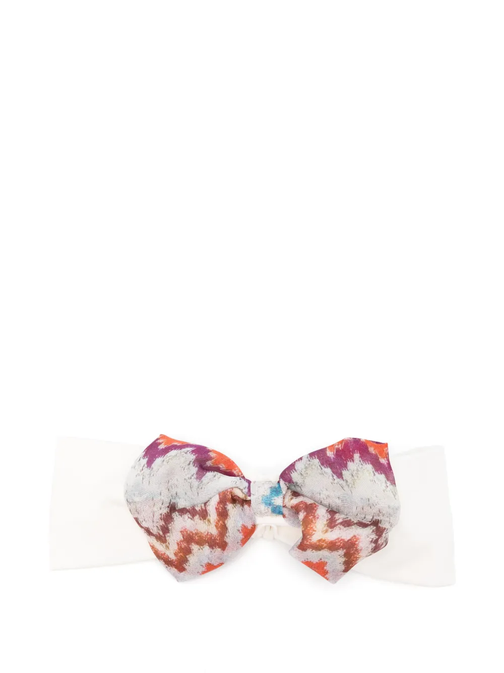Missoni Kids zigzag-print bow headband - Toni neutri
