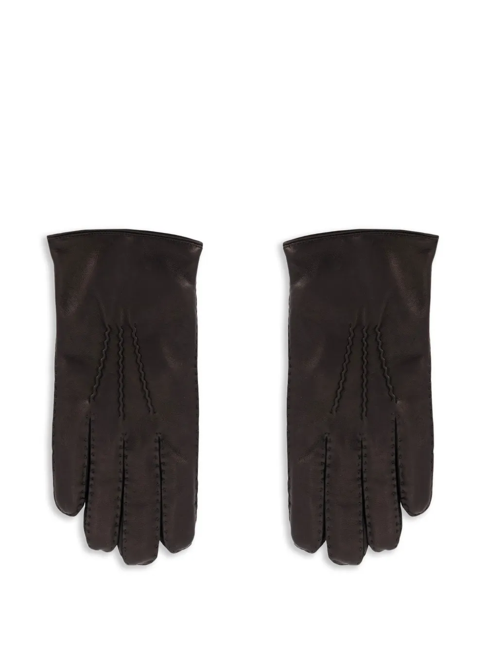 Orciani Leren handschoenen met gestikt detail Bruin