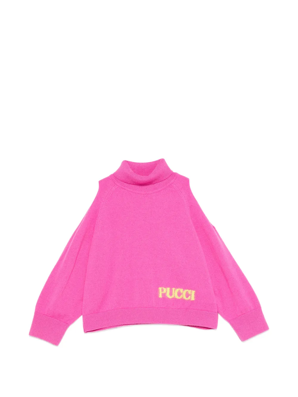 PUCCI Junior cold-shoulder logo sweater - Rosa