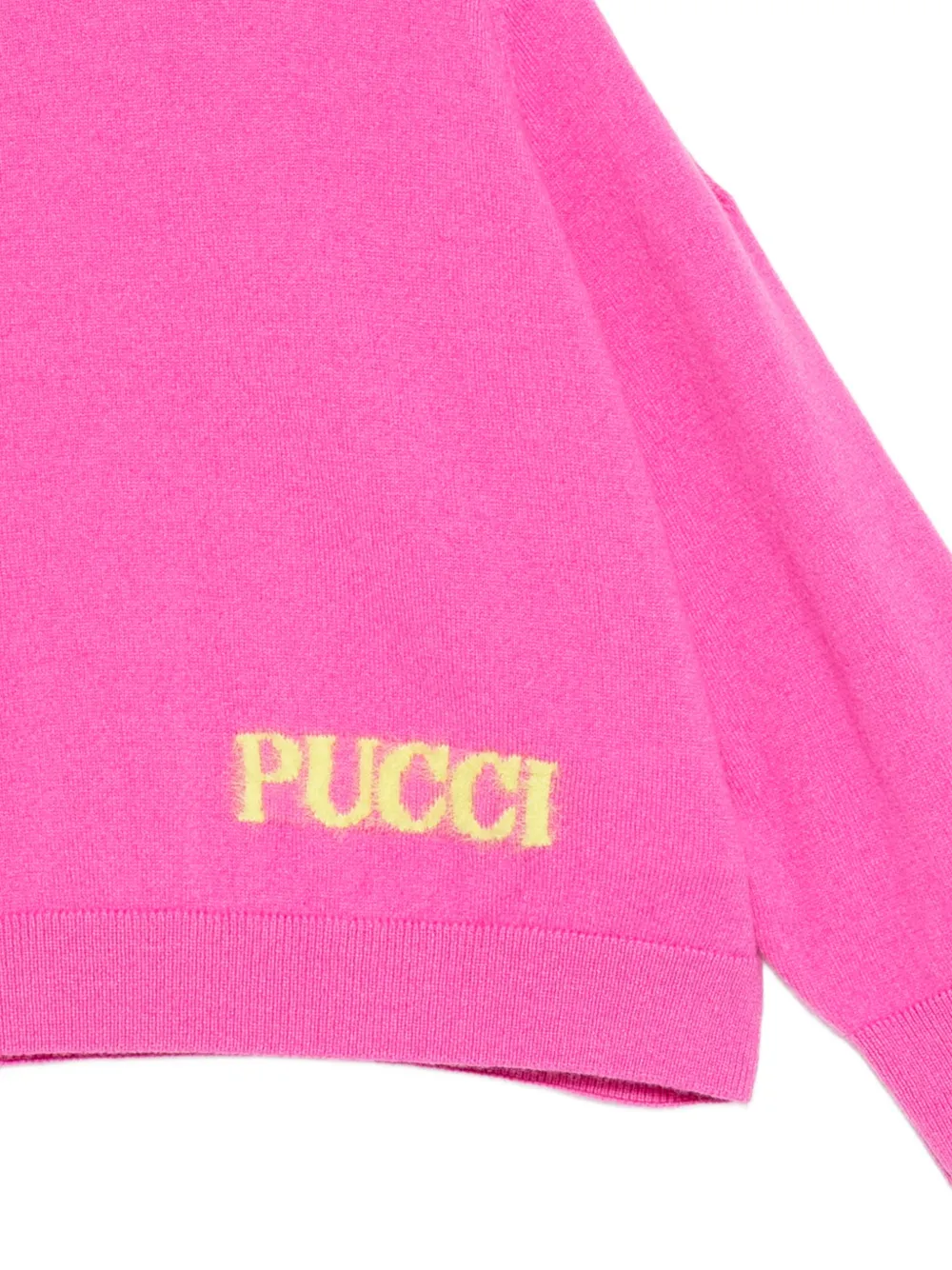 PUCCI Junior Trui met open schouders en logo Roze
