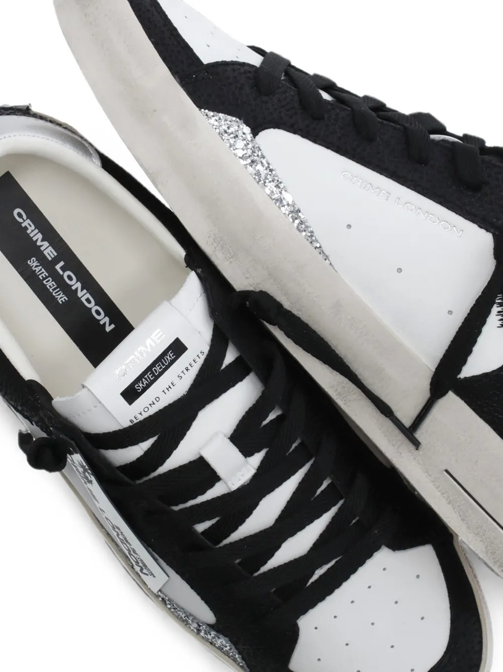 Crime London Skate Deluxe glitter-detail sneakers Wit