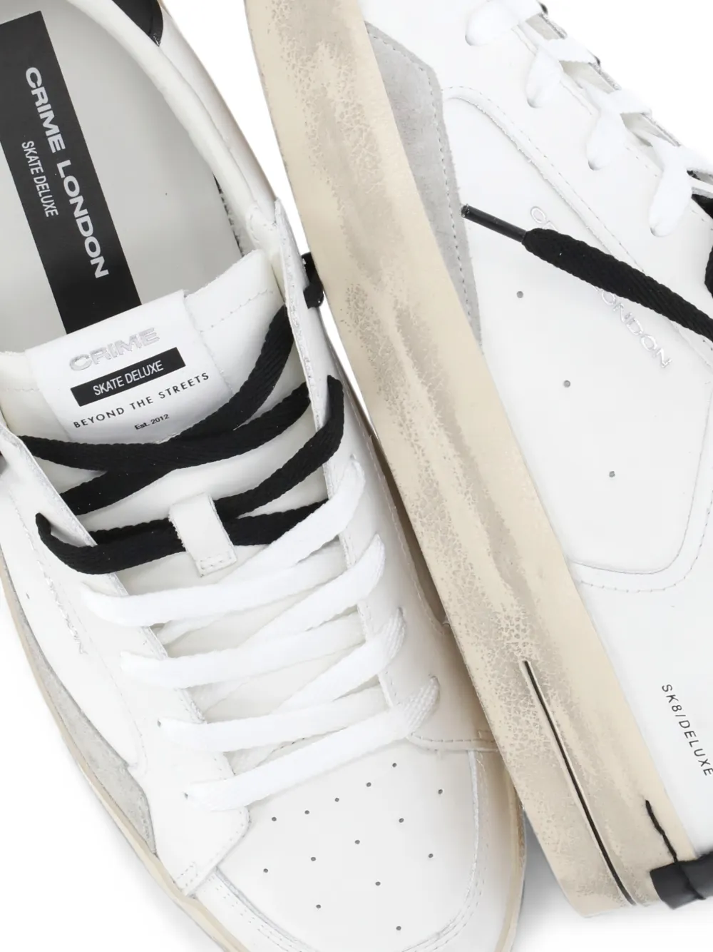 Crime London Sk8 Deluxe distressed-effect sneakers Wit
