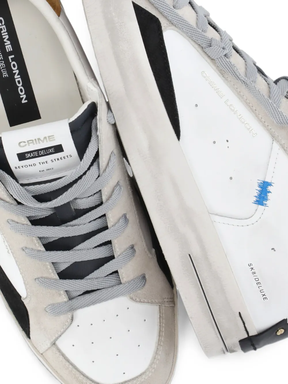 Crime London Sk8 Deluxe panelled sneakers Wit