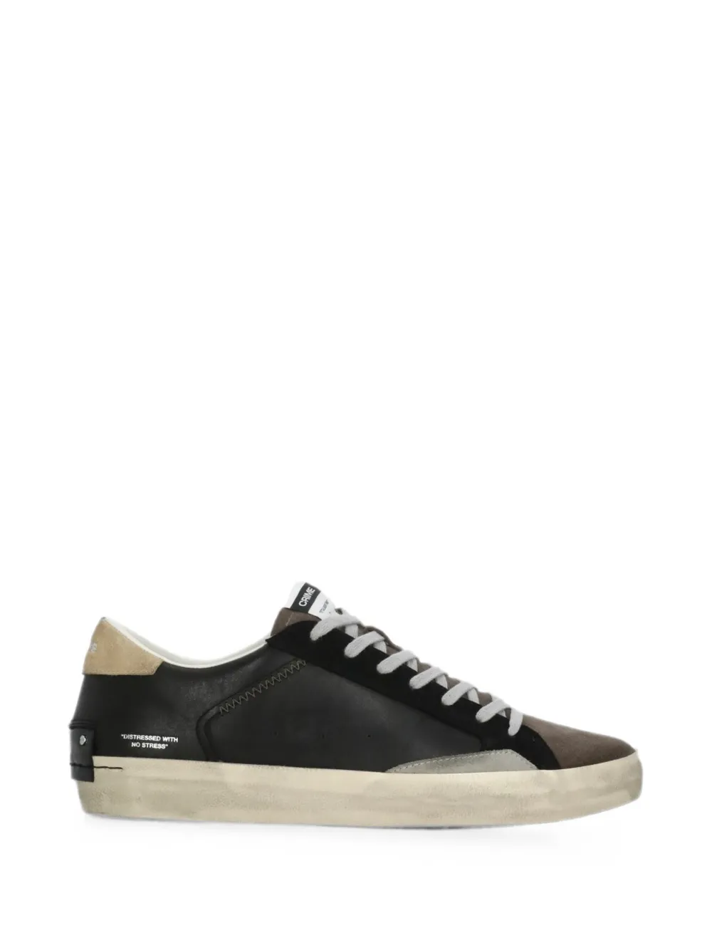 Crime London distressed panelled sneakers Zwart