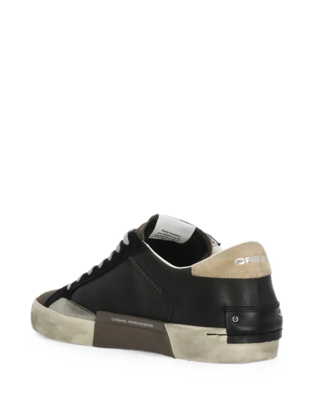 Crime London distressed panelled sneakers Zwart