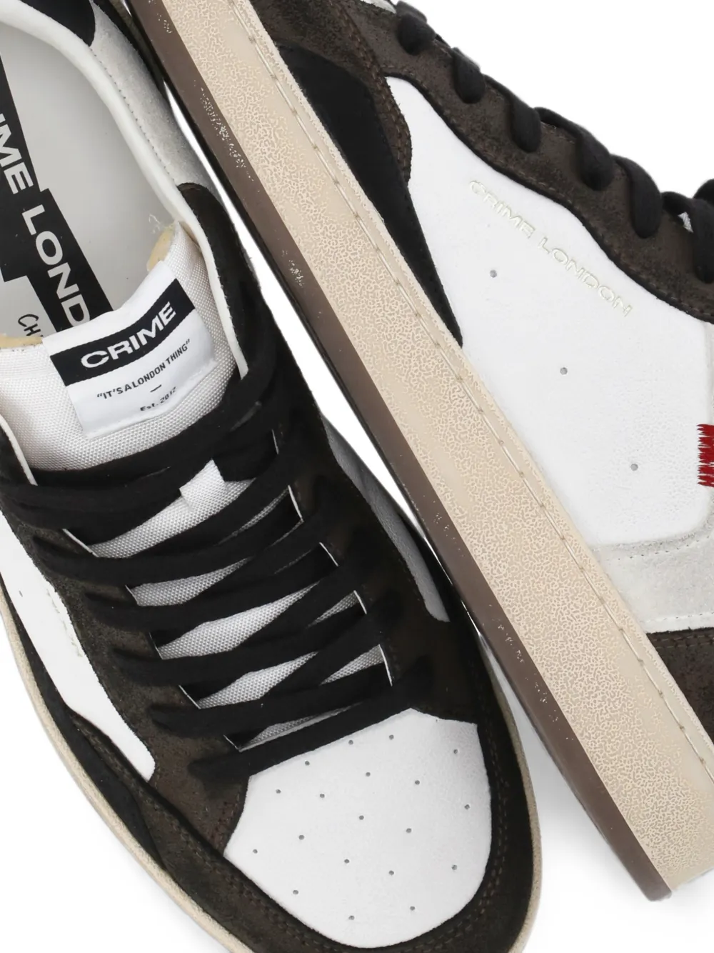 Crime London Chelsea panelled leather sneakers Wit
