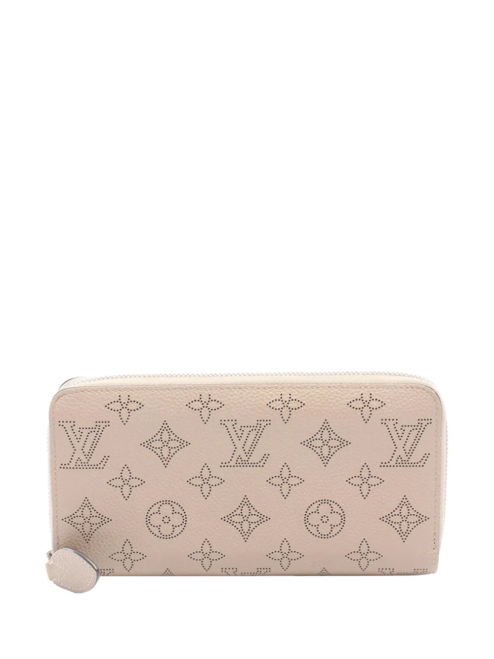 Pre-owned Louis Vuitton 2021-2026 Mahina Leather Zippy Wallet Long Wallets In Neutral