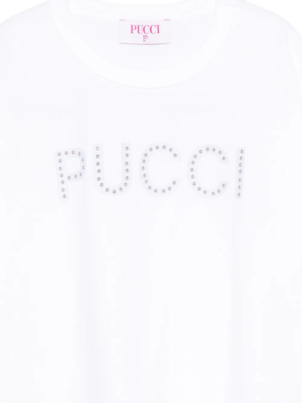 PUCCI Junior T-shirt verfraaid met kristallen Wit