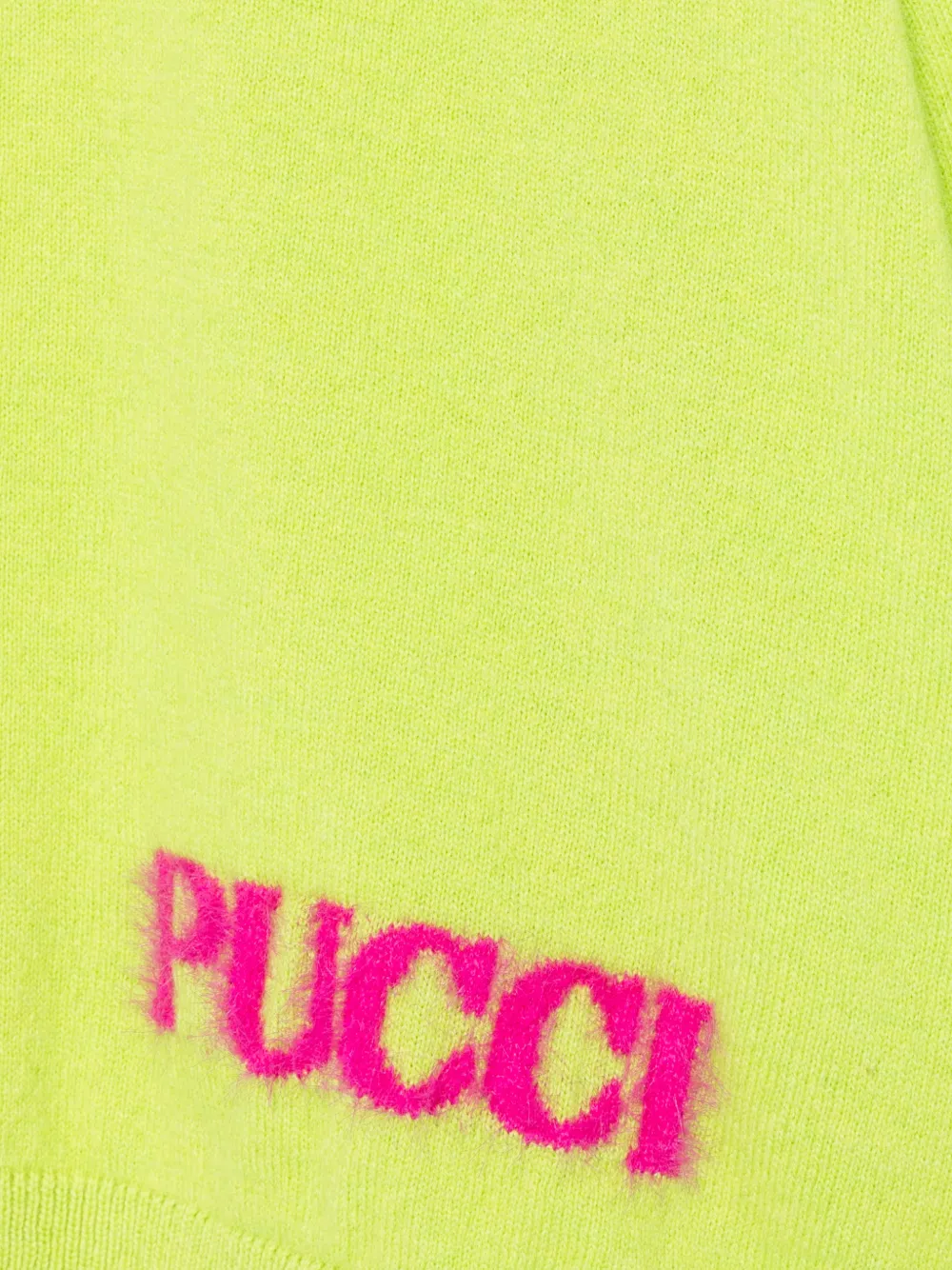 PUCCI Junior Trui met geborduurd logo en open schouders Groen