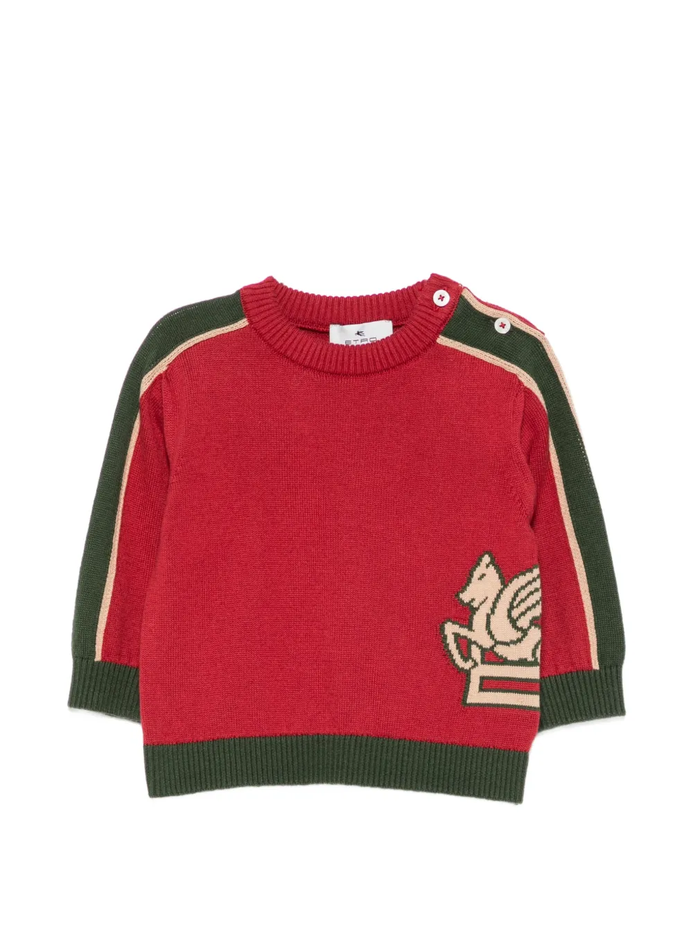 ETRO KIDS Pegasus intarsia-knit sweater - Rosso