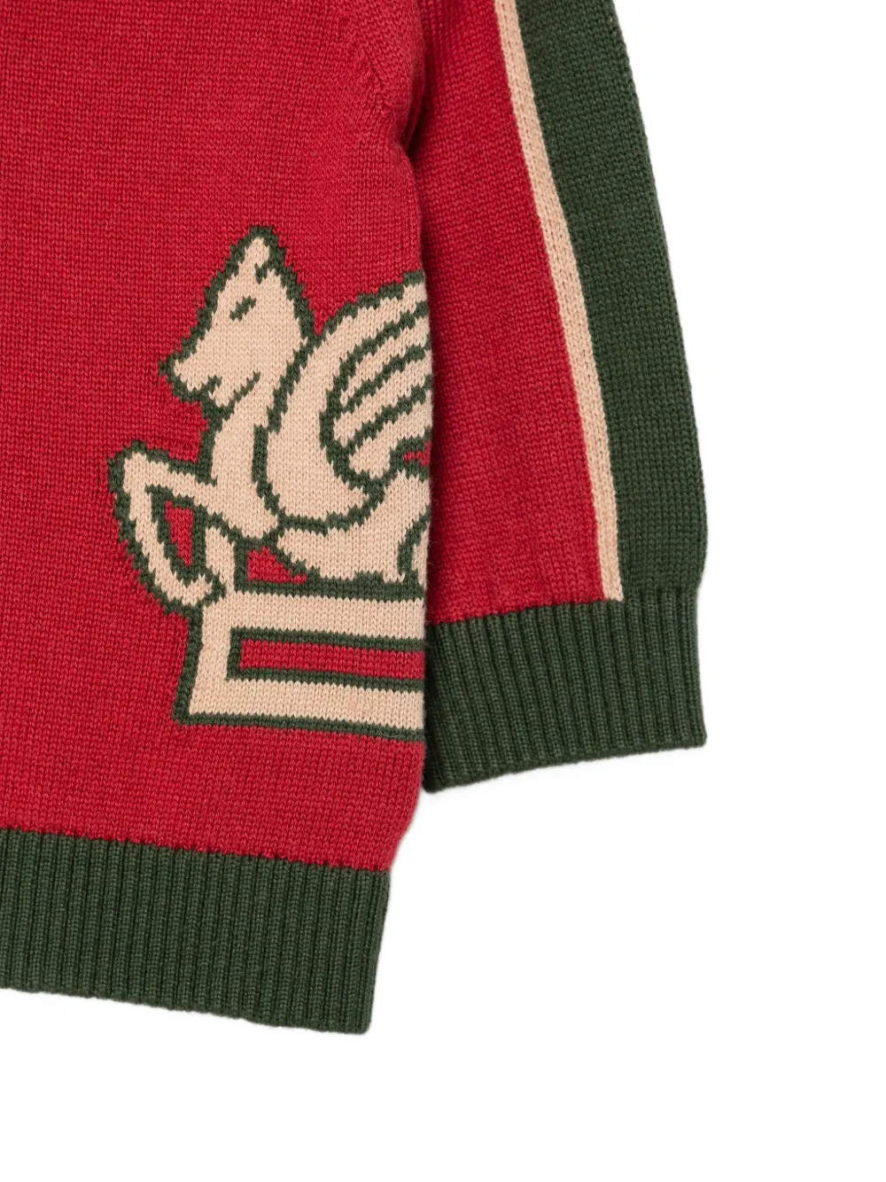 ETRO KIDS Pegasus intarsia gebreide trui Rood
