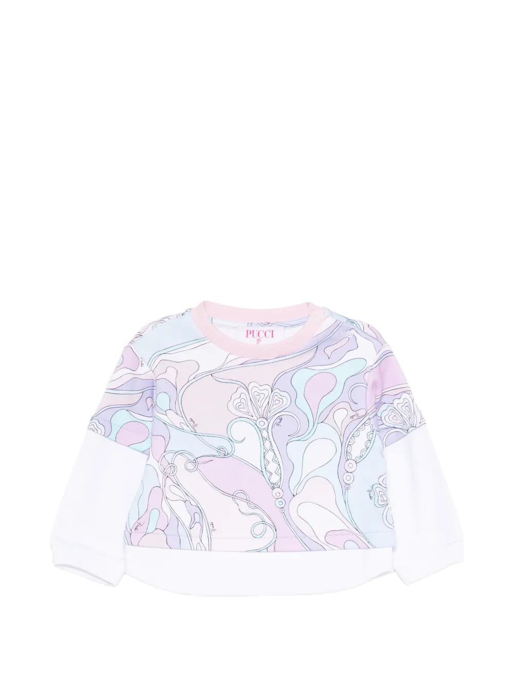 PUCCI Junior abstract-print long-sleeve sweater - Rosa