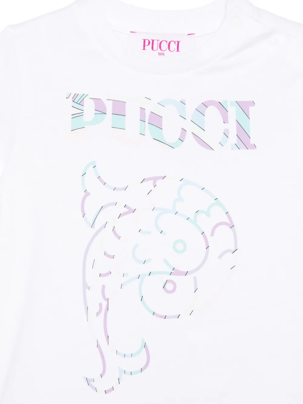  Pucci Junior Camiseta Con Logo Estampado - Blanco 