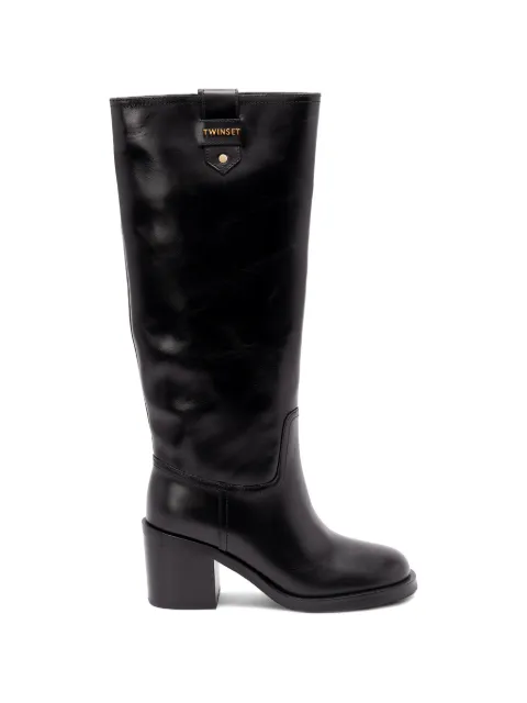 TWINSET botas con tacón cuadrado y placa del logo