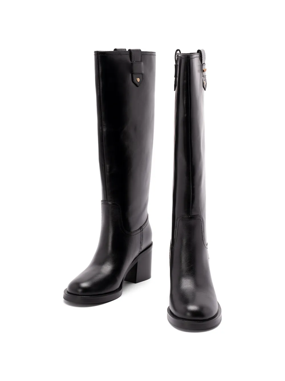 TWINSET logo-plaque block-heel boots Zwart
