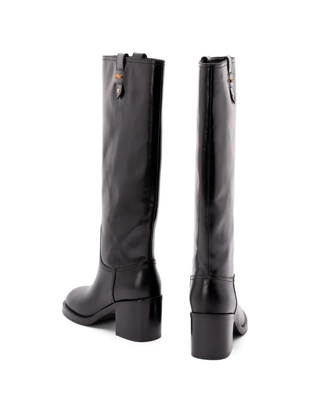TWINSET logo-plaque block-heel boots Zwart