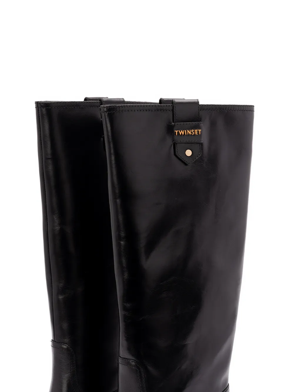 TWINSET logo-plaque block-heel boots Zwart