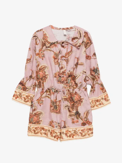 ZIMMERMANN Kids floral-print drawstring playsuit