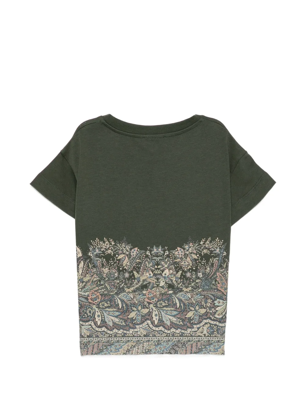 ETRO KIDS T-shirt met paisley-print en logo-print Groen