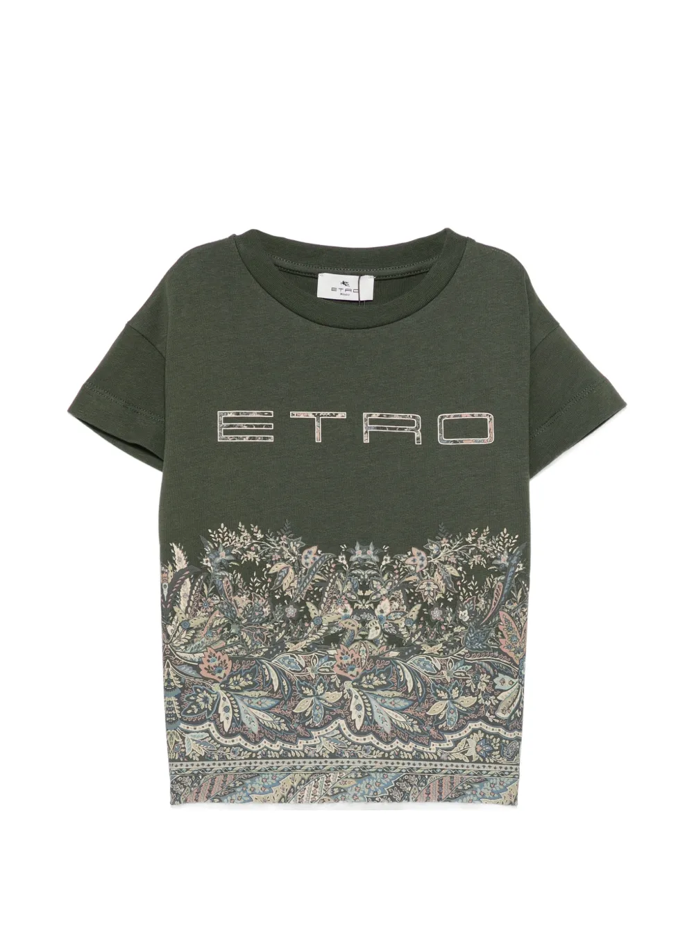 ETRO KIDS logo-print paisley-print T-shirt - Verde