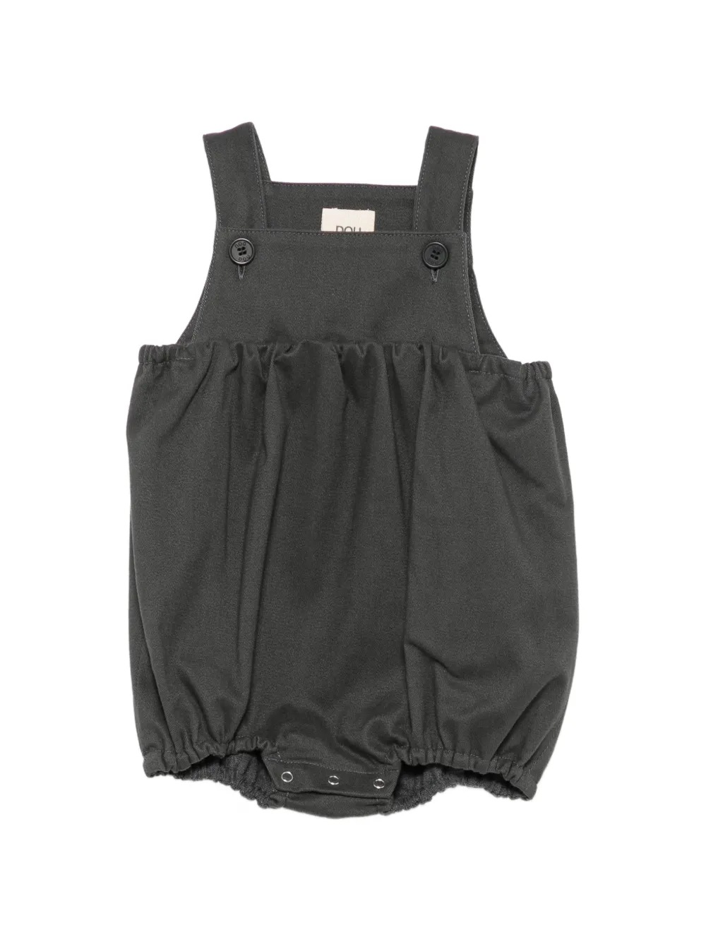 Douuod Kids button-fastening gathered dungaree - Grigio