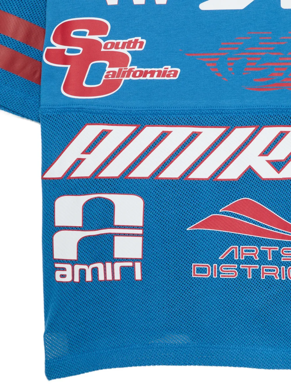 AMIRI KIDS T-shirt met mesh vlak en grafische print Blauw