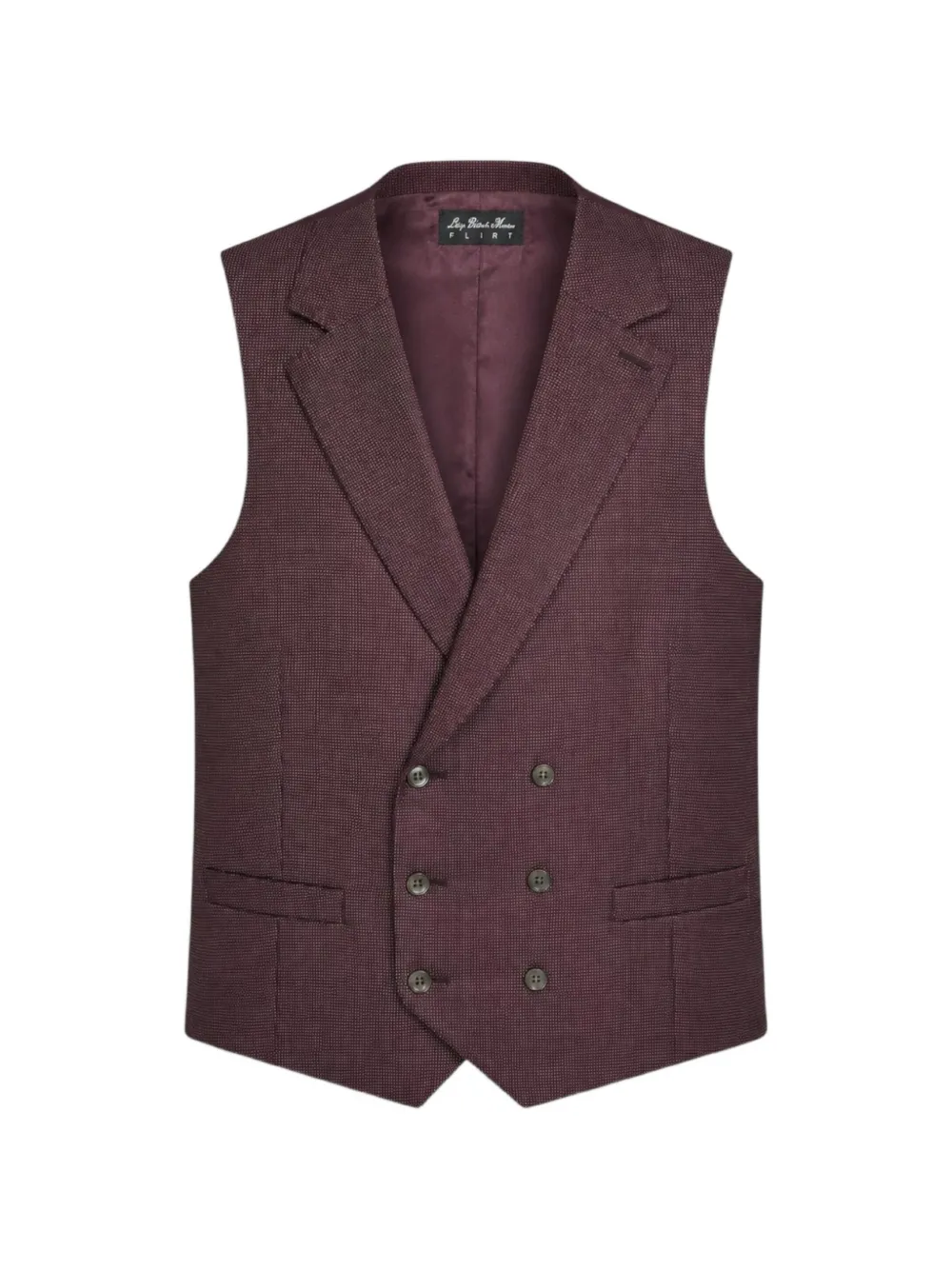 LUIGI BIANCHI MANTOVA double-breasted micro-pattern waistcoat - Rosso