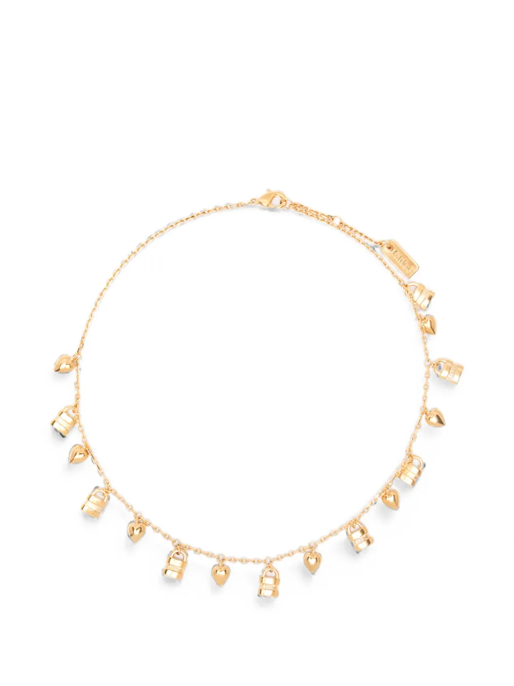 Chloé mini Paddington charm-detail cable-link necklace - Gold
