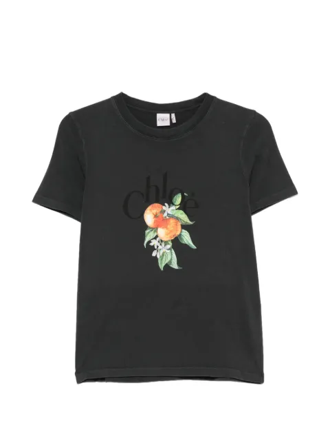 Chloé logo-print fruit-print T-shirt