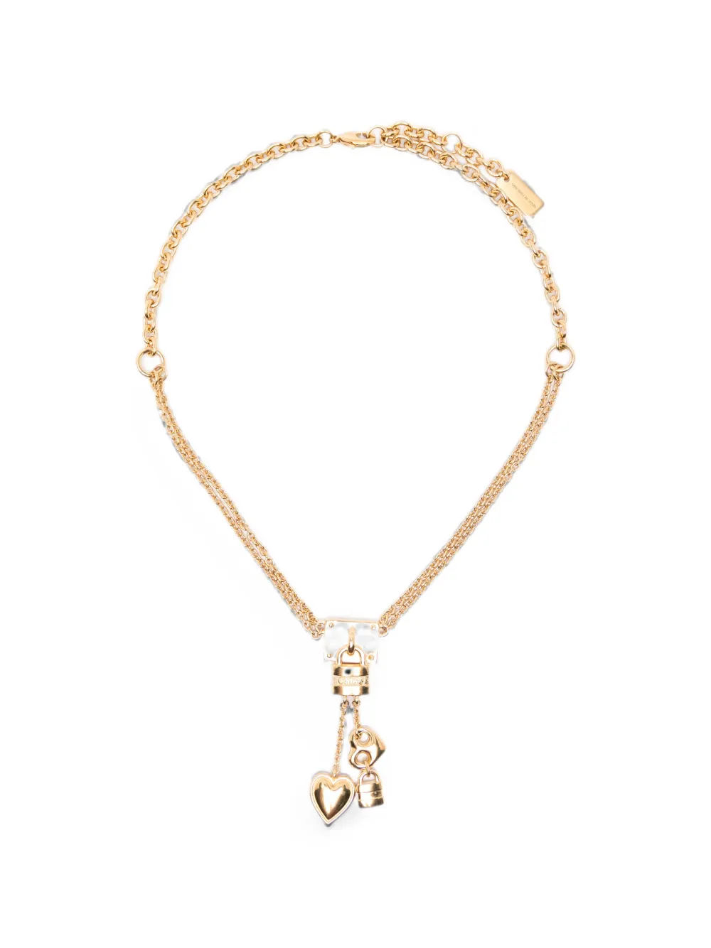 Chloé mini Paddington heart padlock-pendant necklace - Gold
