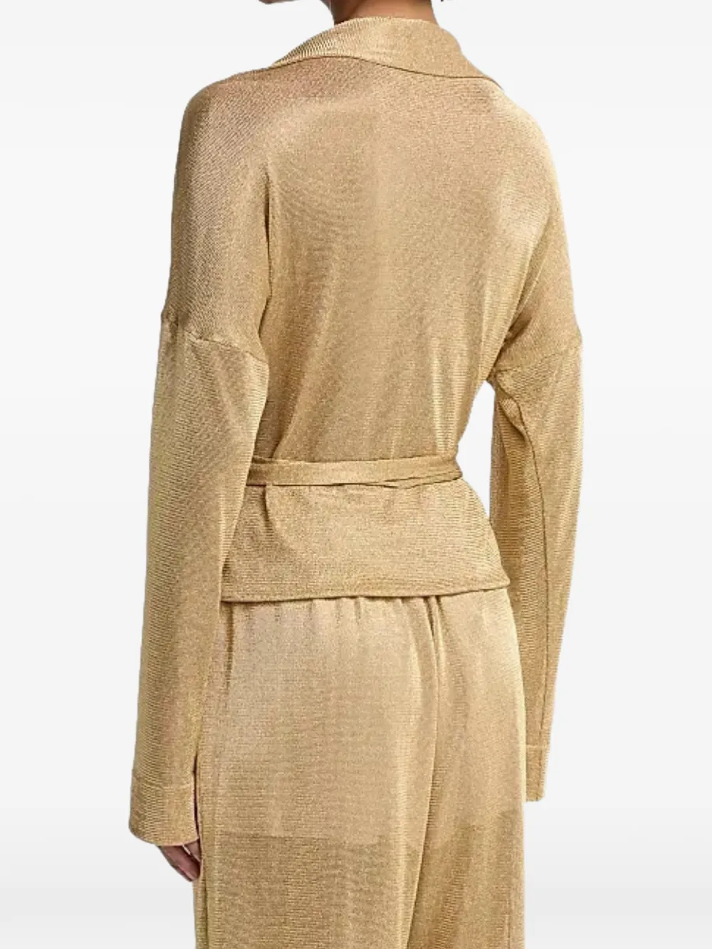 Alberta Ferretti Blouse met metallic-effect en wikkel-design Goud
