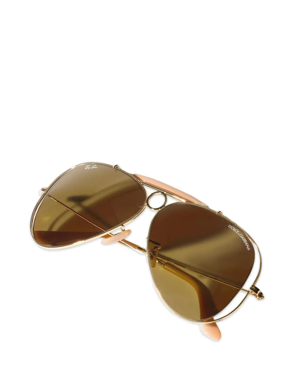 Dolce & Gabbana Eyewear x RAY-BAN zonnebril met piloten montuur Goud