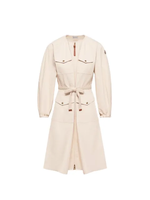 Moncler logo-patch poplin midi dress