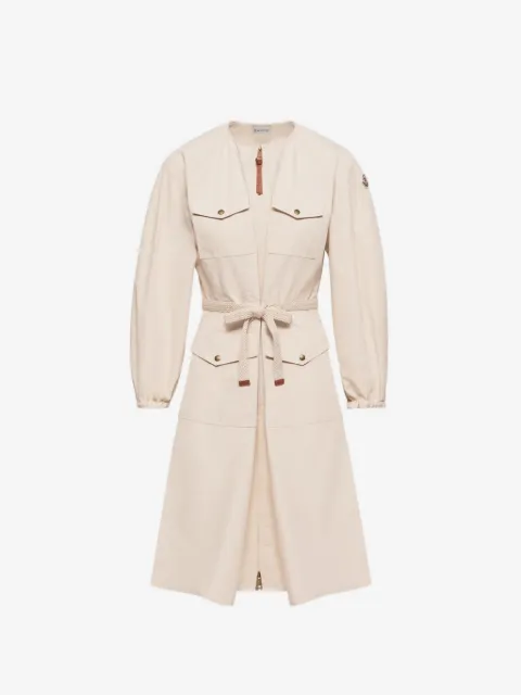 Moncler logo-patch poplin midi dress