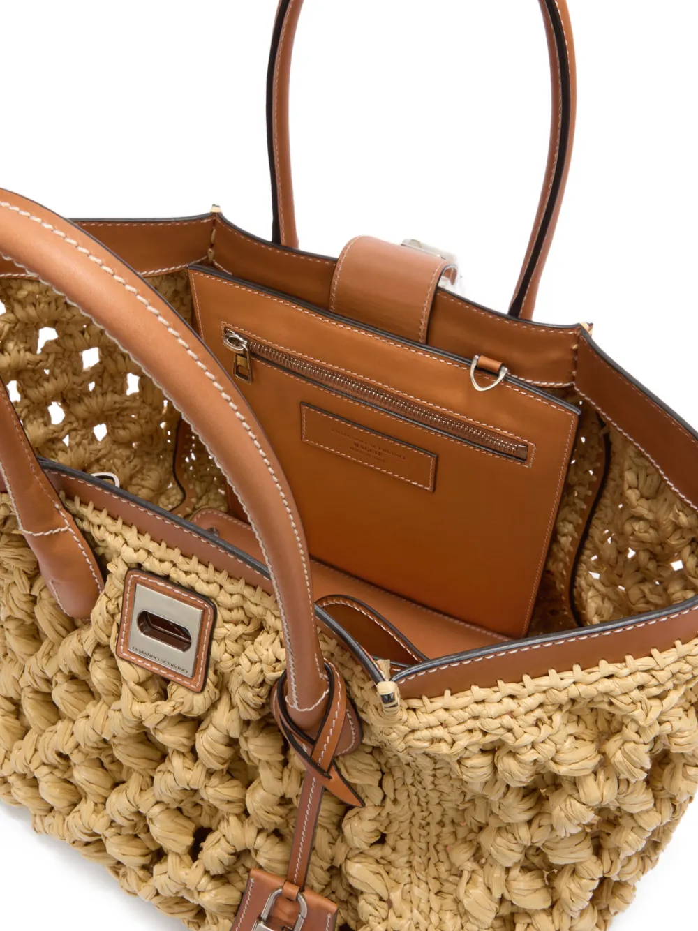 Ermanno Scervino woven leather-trim tote bag - Toni neutri