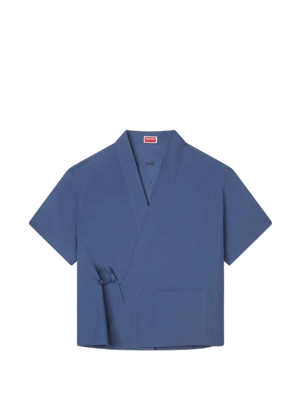 Kenzo wrap-front short-sleeve shirt - Blu