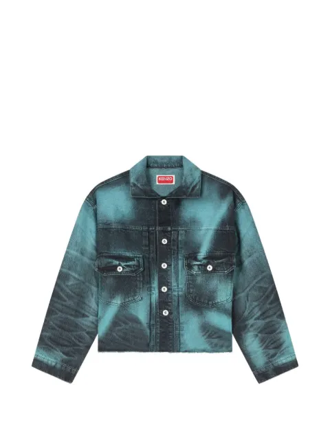 Kenzo Boke Flower logo-print raw-cut denim jacket