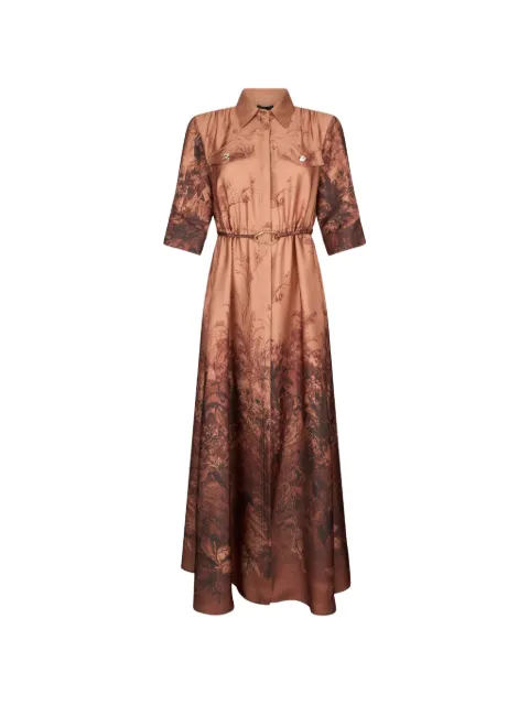 LIU JO printed belted shirt maxi dress