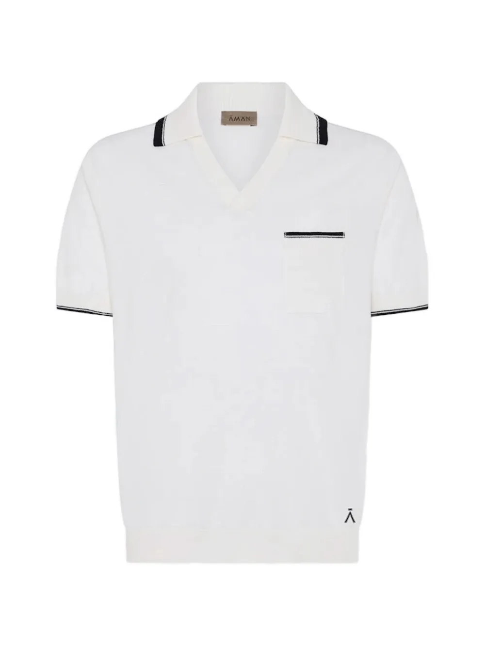 AMAN knitted tipping polo shirt - Weiß