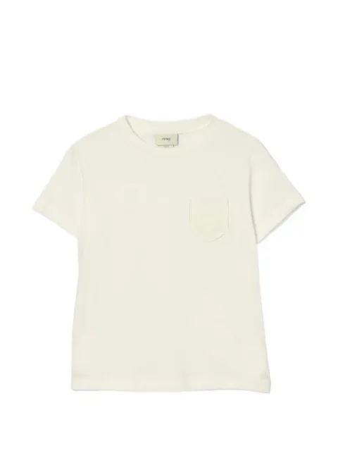 Fendi Kids playera con logo bordado y bolsillo de parche