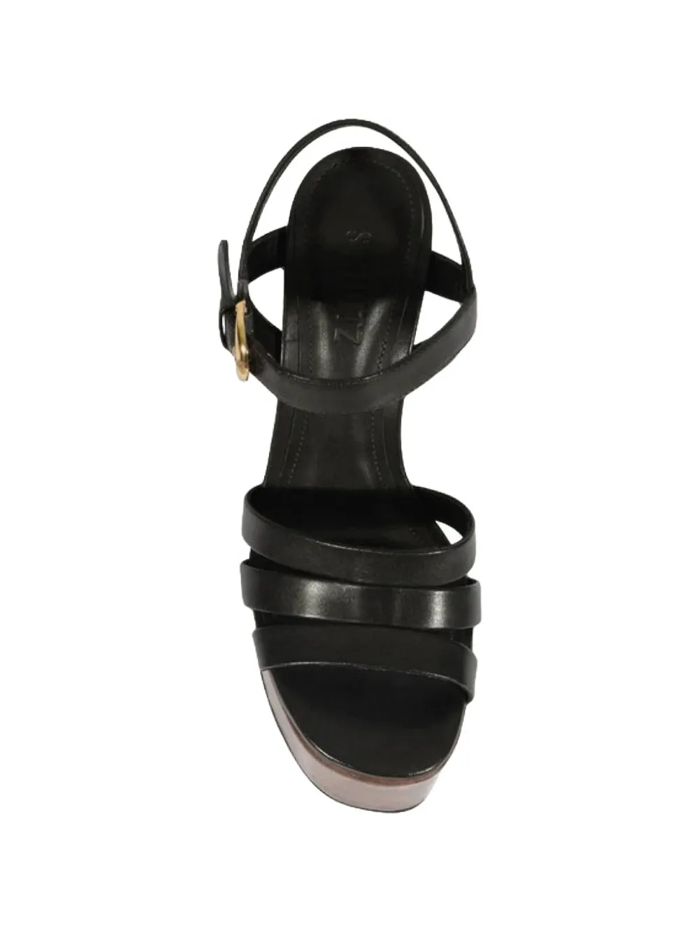 Schutz Wood sandalen met plateauzool Zwart