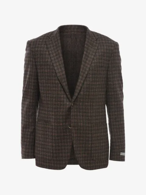 Corneliani checked patch-pocket blazer