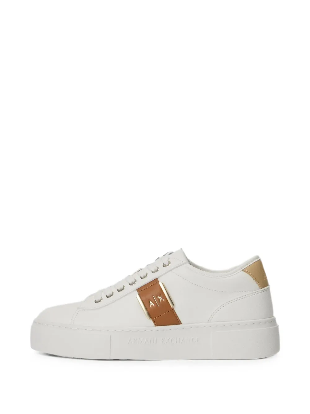 Armani Exchange Minimal Chic logo-plaque sneakers - Bianco