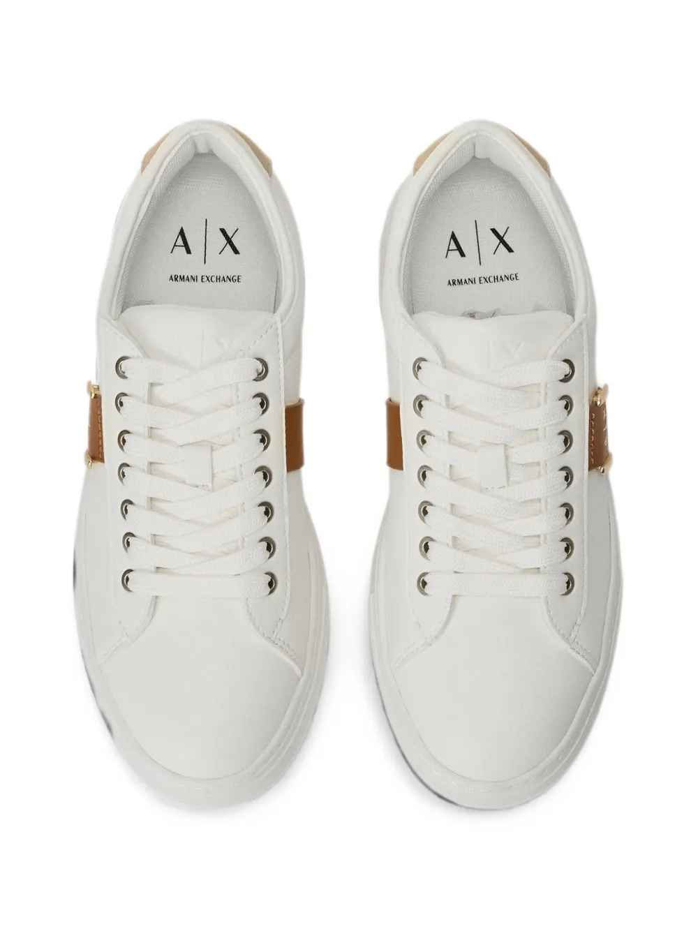 Armani Exchange Minimal Chic sneakers met logoplakkaat Wit