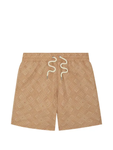 Frescobol Carioca Santos Angra Madeira-print swim shorts